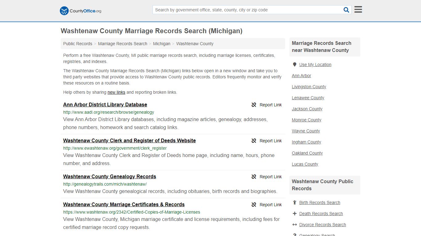 Marriage Records Search - Washtenaw County, MI (Marriage ...